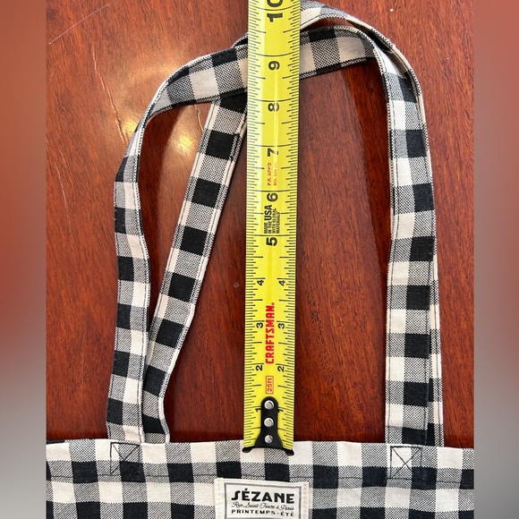 Sézane Checkered Tote Bag - Picture 5 of 9